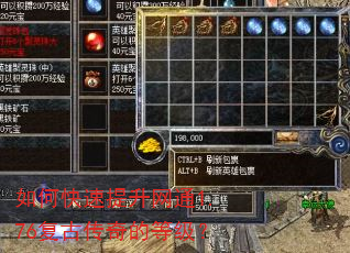 如何快速提升网通1.76复古传奇的等级? 如何快速提升网通1.76复古传奇的等级?