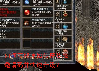 如何获取原始传奇私服邀请码并快速升级? 如何获取原始传奇私服邀请码并快速升级?